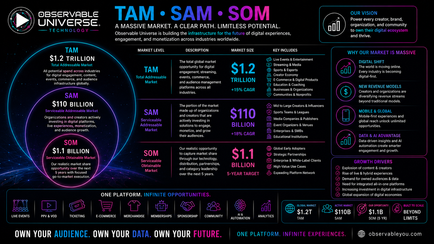 TAM, SAM, and SOM